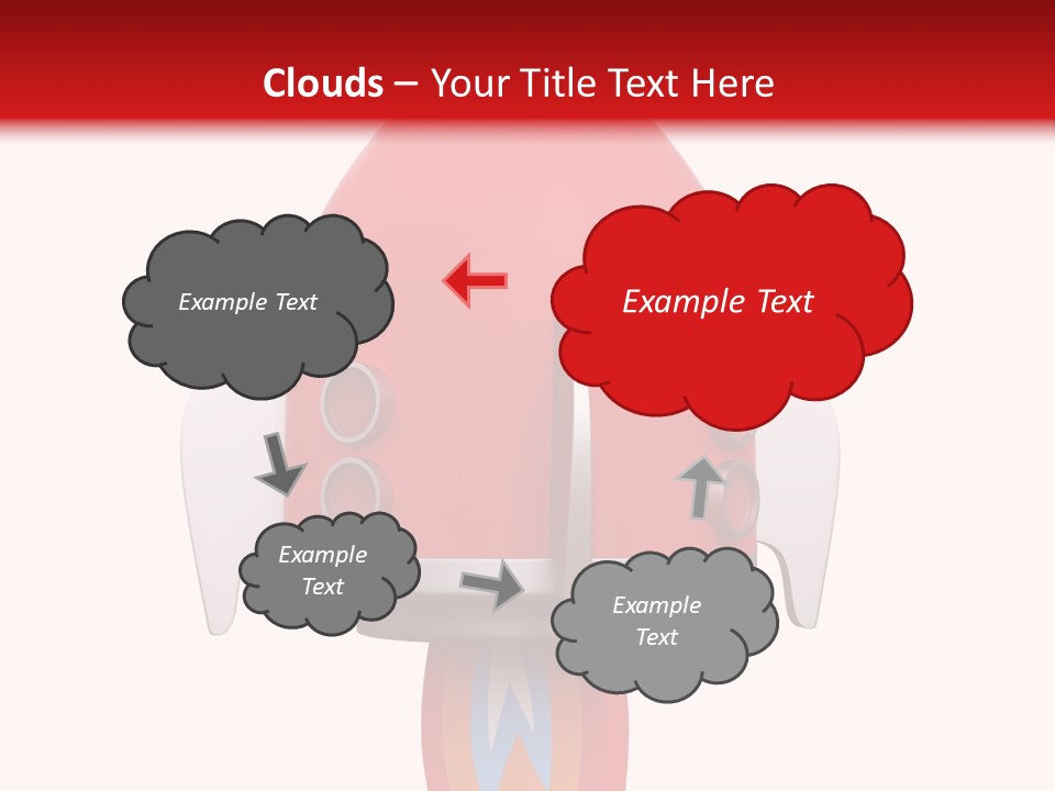 A Red Rocket Ship With A White Background PowerPoint Template