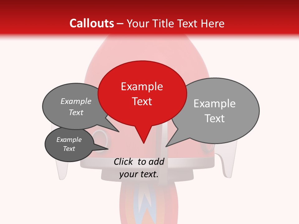 A Red Rocket Ship With A White Background PowerPoint Template