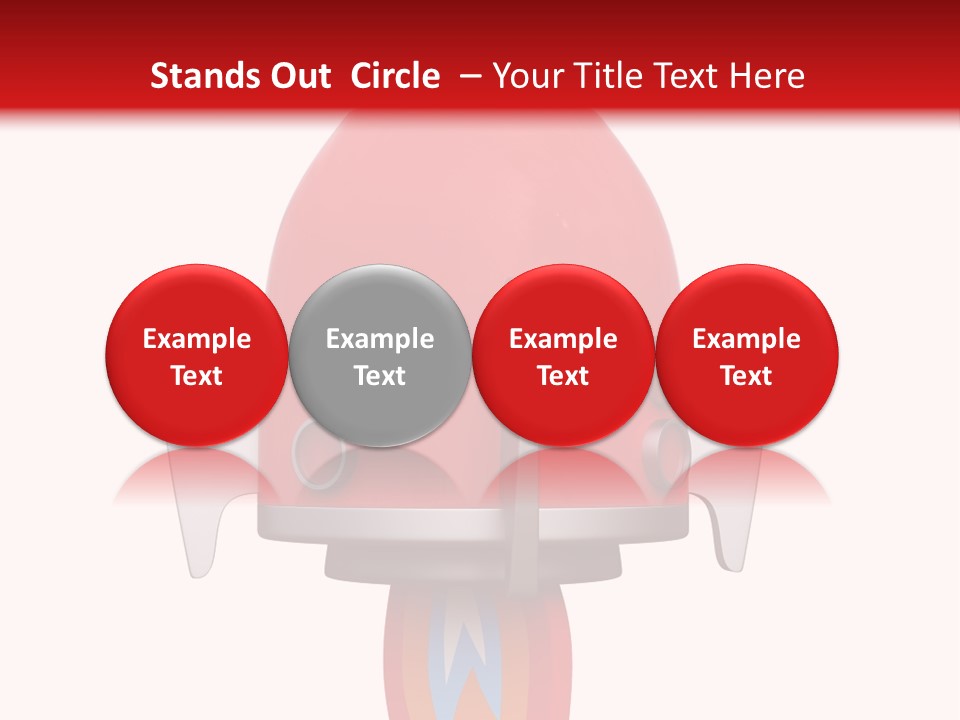 A Red Rocket Ship With A White Background PowerPoint Template