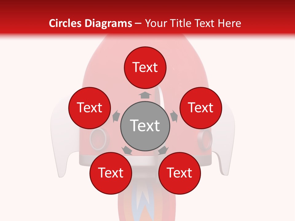 A Red Rocket Ship With A White Background PowerPoint Template