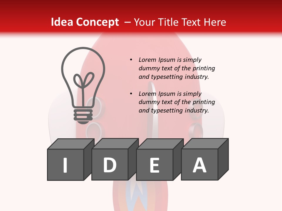 A Red Rocket Ship With A White Background PowerPoint Template