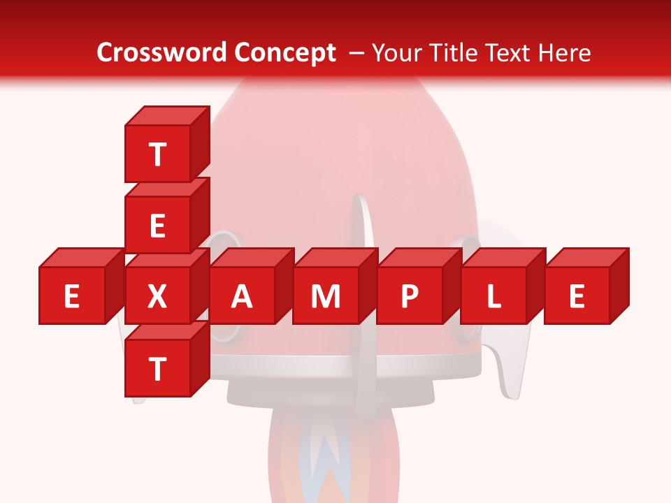 A Red Rocket Ship With A White Background PowerPoint Template