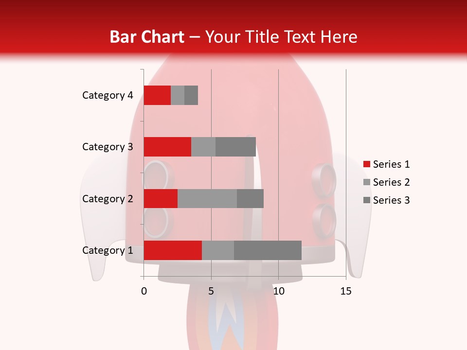 A Red Rocket Ship With A White Background PowerPoint Template