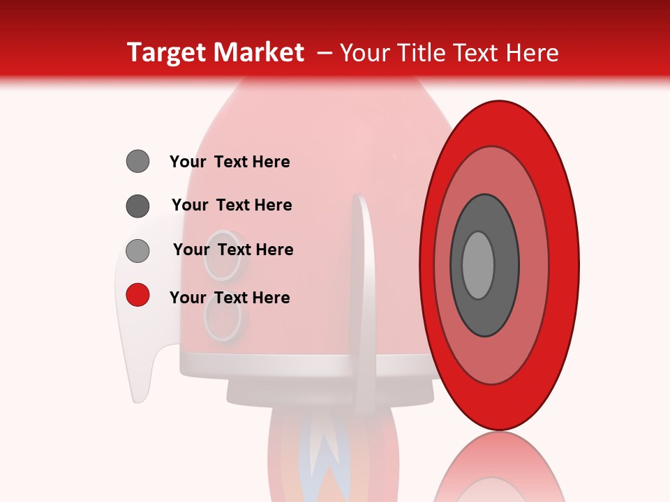 A Red Rocket Ship With A White Background PowerPoint Template