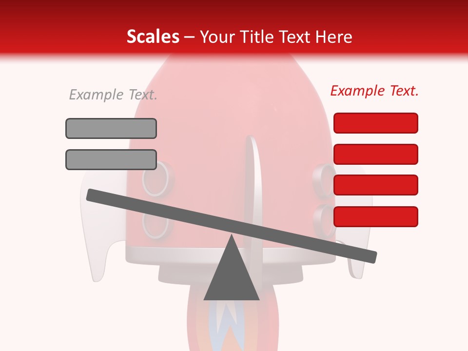 A Red Rocket Ship With A White Background PowerPoint Template