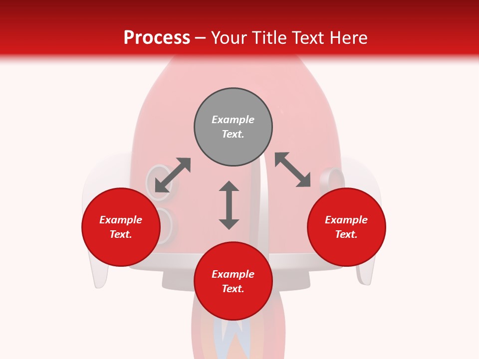 A Red Rocket Ship With A White Background PowerPoint Template