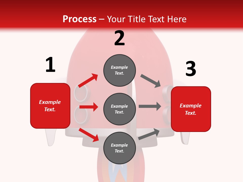 A Red Rocket Ship With A White Background PowerPoint Template