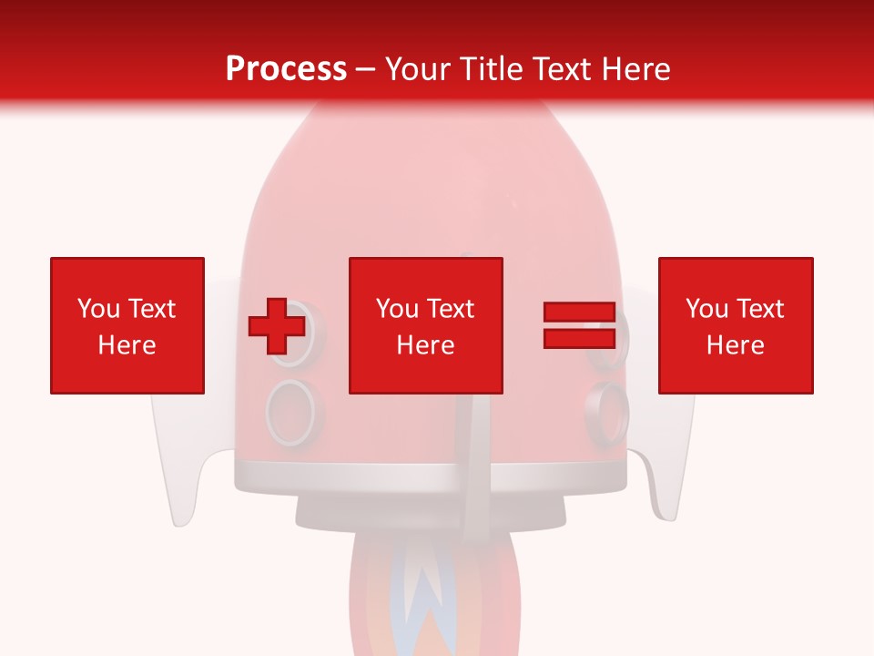A Red Rocket Ship With A White Background PowerPoint Template