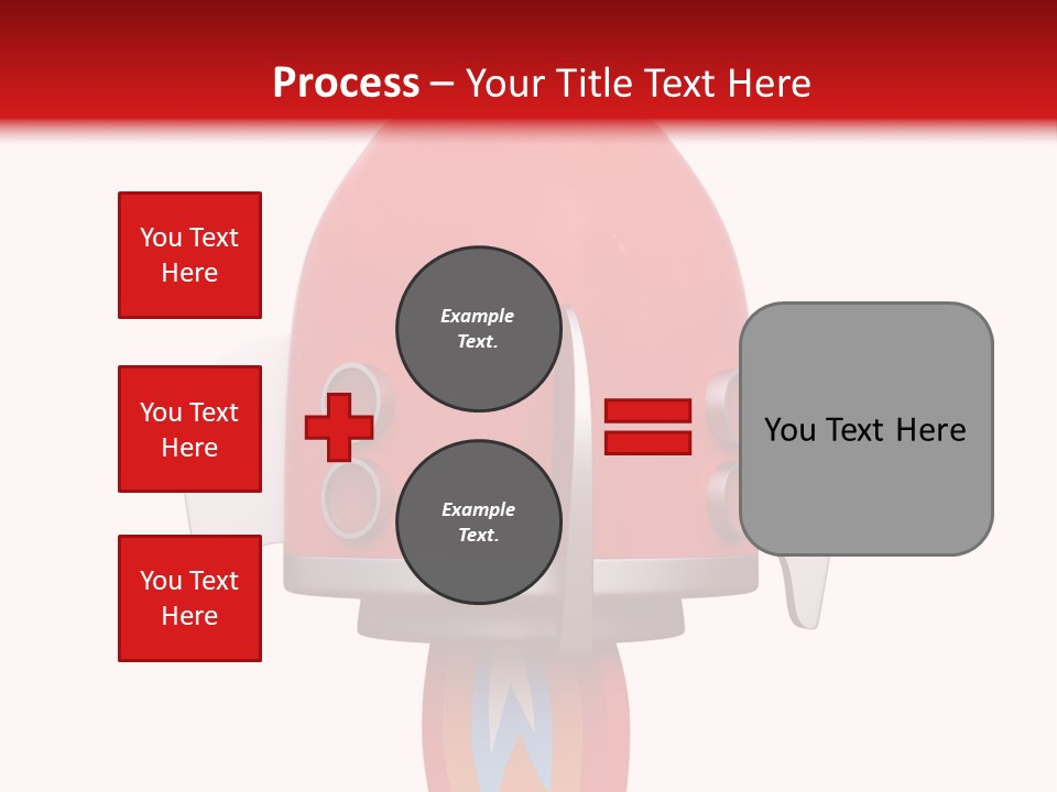 A Red Rocket Ship With A White Background PowerPoint Template