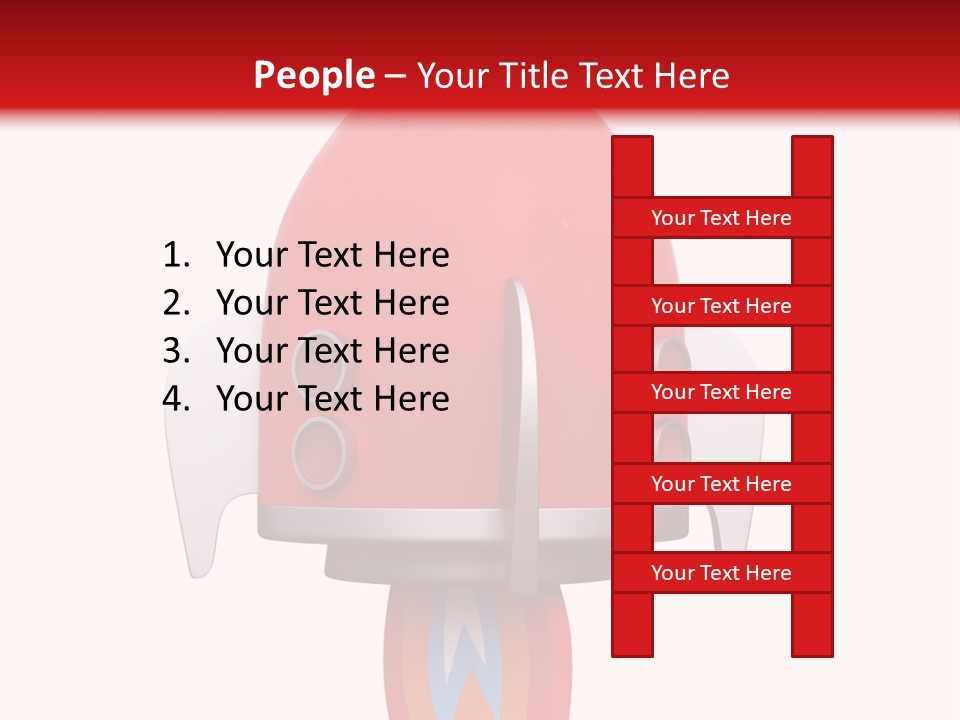 A Red Rocket Ship With A White Background PowerPoint Template