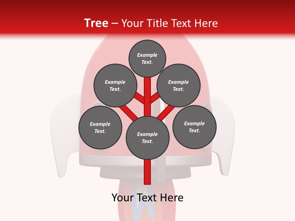A Red Rocket Ship With A White Background PowerPoint Template
