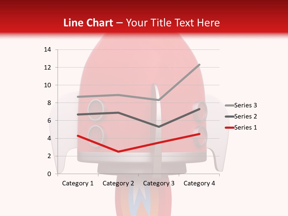 A Red Rocket Ship With A White Background PowerPoint Template