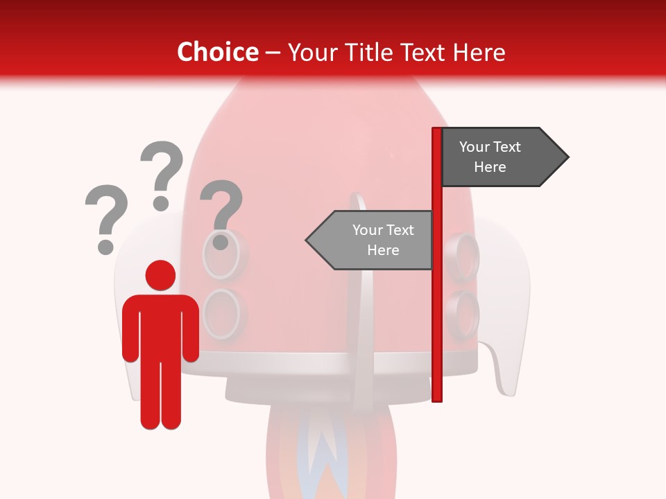 A Red Rocket Ship With A White Background PowerPoint Template