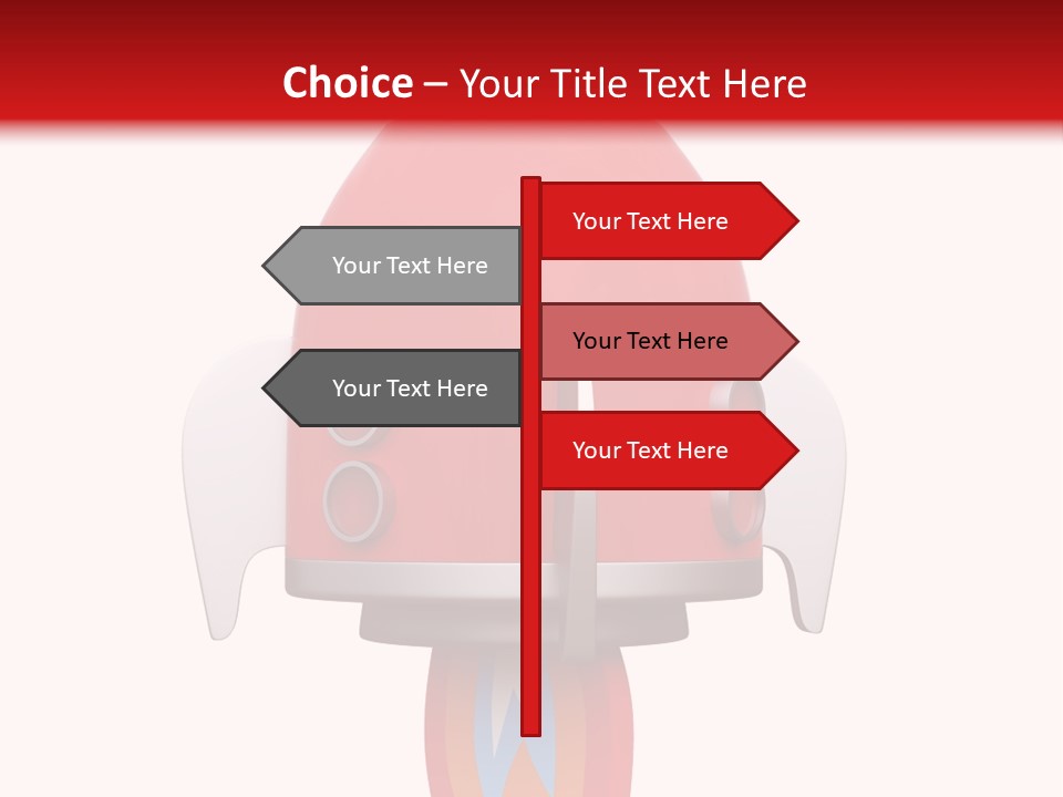 A Red Rocket Ship With A White Background PowerPoint Template