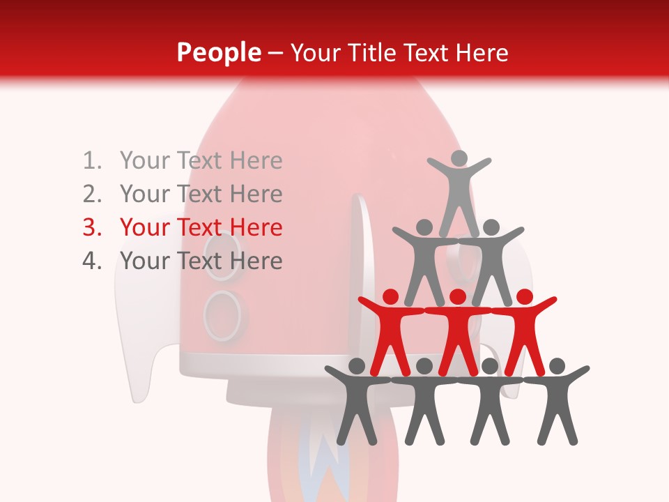 A Red Rocket Ship With A White Background PowerPoint Template