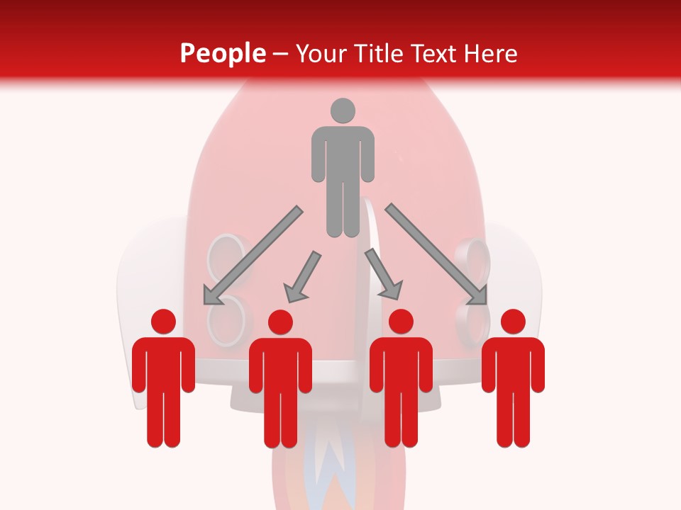 A Red Rocket Ship With A White Background PowerPoint Template