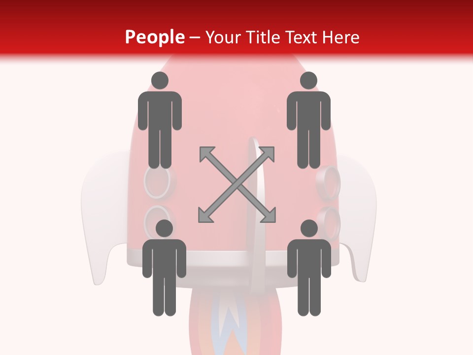 A Red Rocket Ship With A White Background PowerPoint Template
