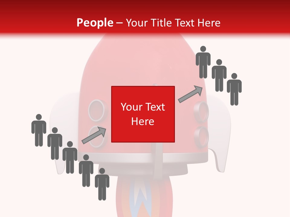 A Red Rocket Ship With A White Background PowerPoint Template