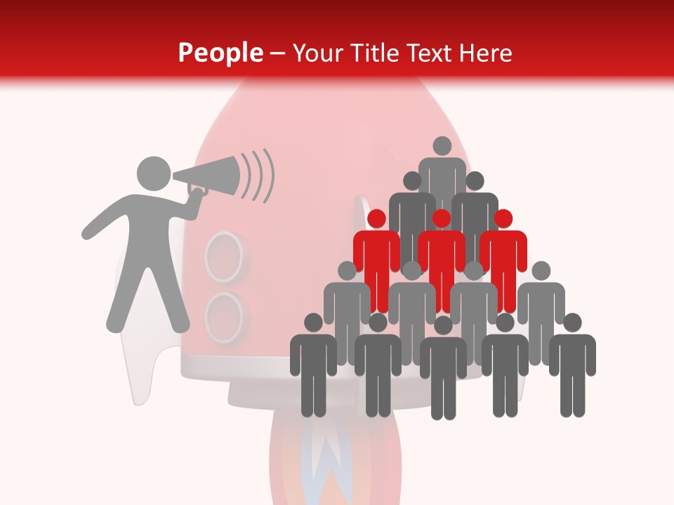A Red Rocket Ship With A White Background PowerPoint Template