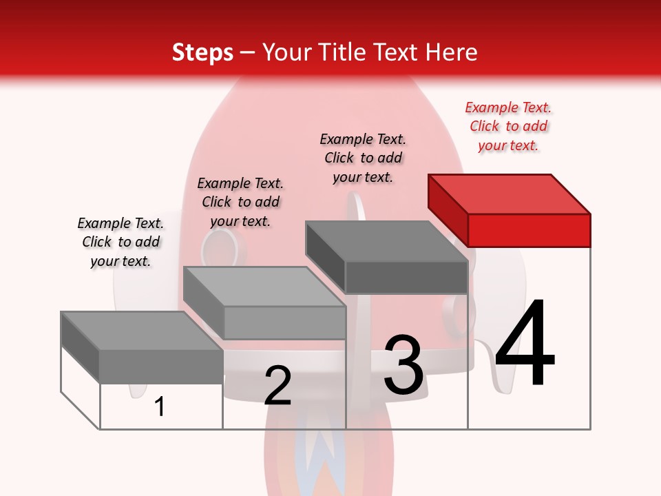 A Red Rocket Ship With A White Background PowerPoint Template