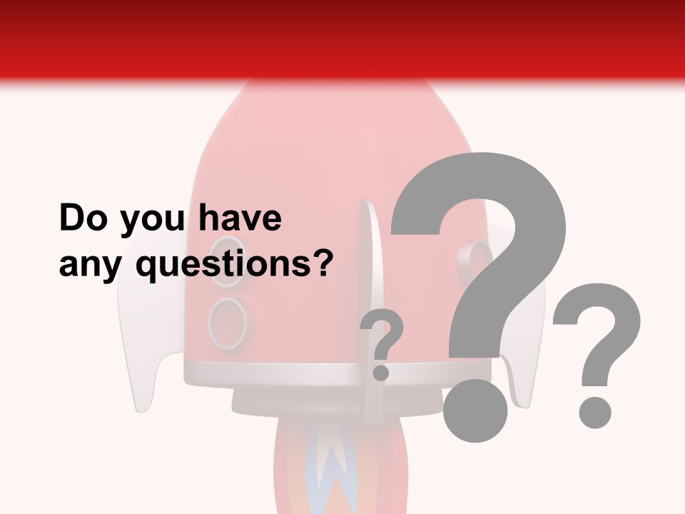 A Red Rocket Ship With A White Background PowerPoint Template