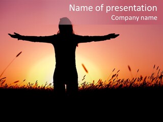 Woman Person Outdoor PowerPoint Template