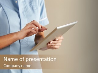 Caucasian Computer Healthcare PowerPoint Template