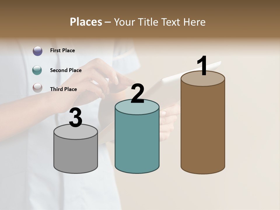 Caucasian Computer Healthcare PowerPoint Template