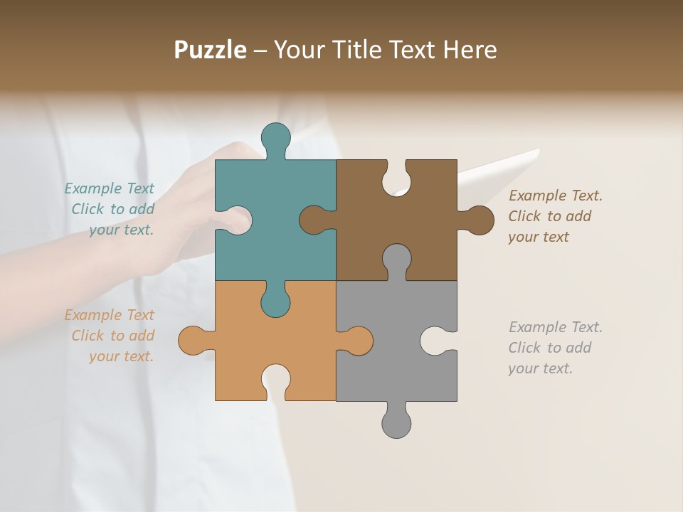 Caucasian Computer Healthcare PowerPoint Template