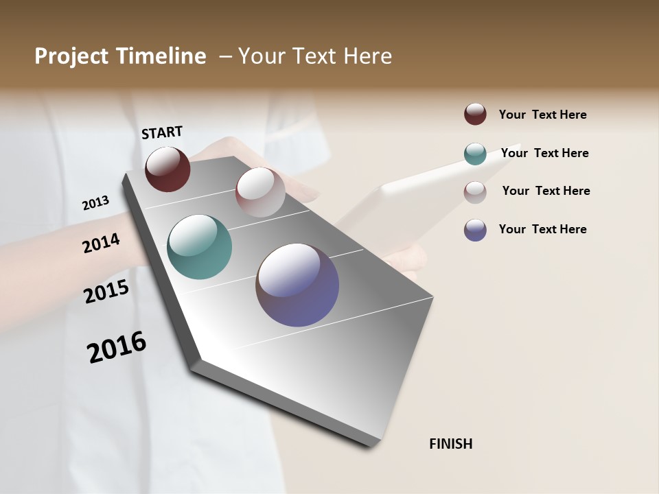 Caucasian Computer Healthcare PowerPoint Template