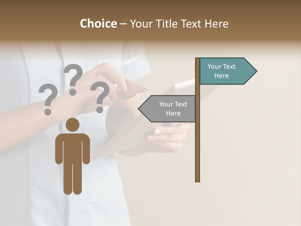Caucasian Computer Healthcare PowerPoint Template