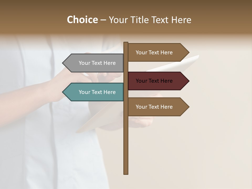 Caucasian Computer Healthcare PowerPoint Template