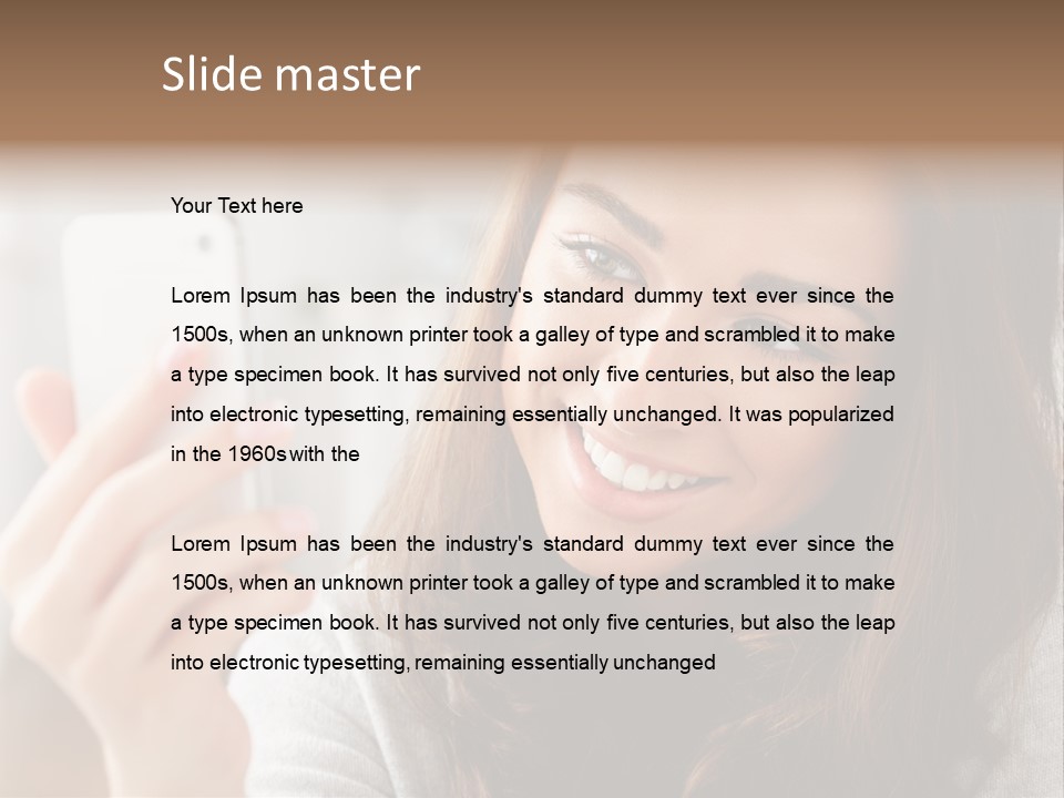 Teenager Using Woman PowerPoint Template