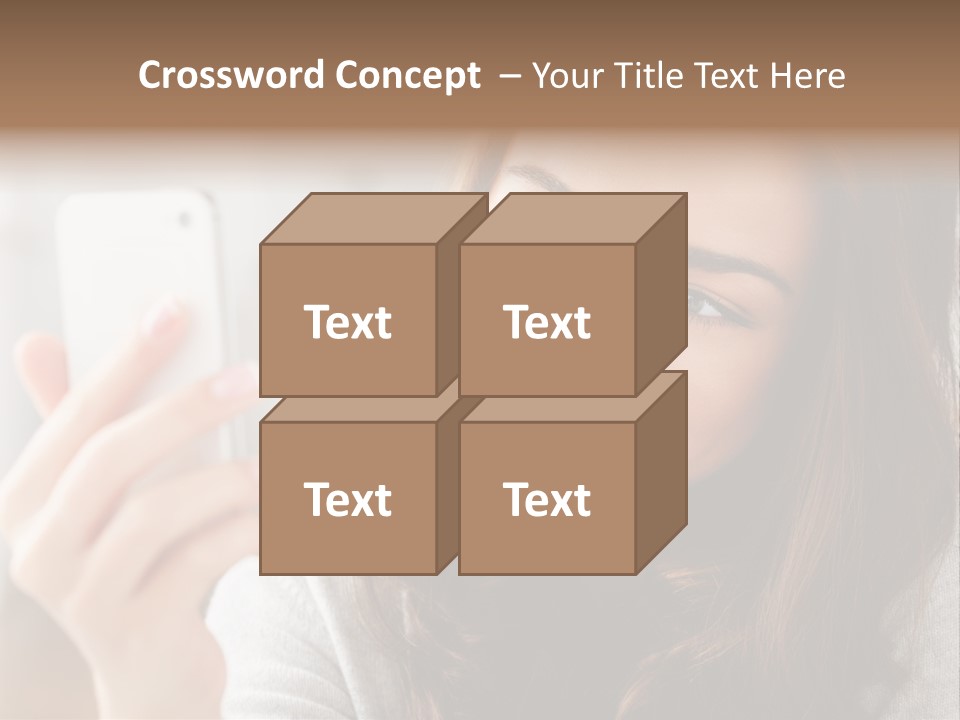 Teenager Using Woman PowerPoint Template