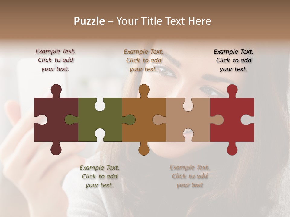 Teenager Using Woman PowerPoint Template