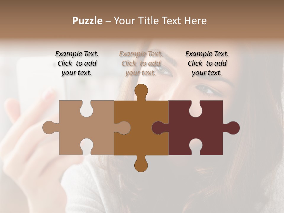 Teenager Using Woman PowerPoint Template