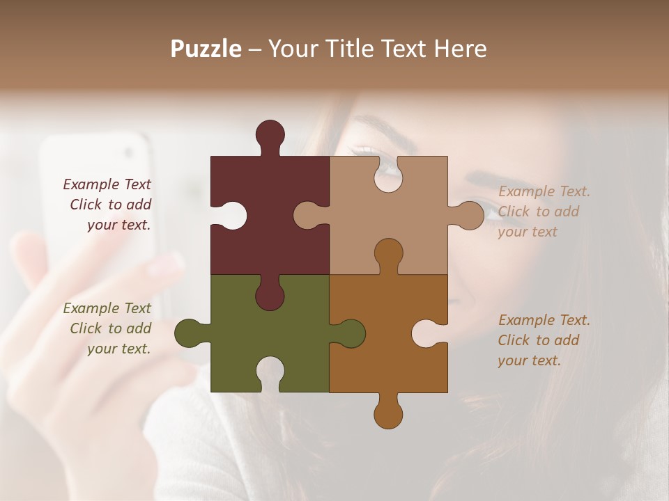 Teenager Using Woman PowerPoint Template