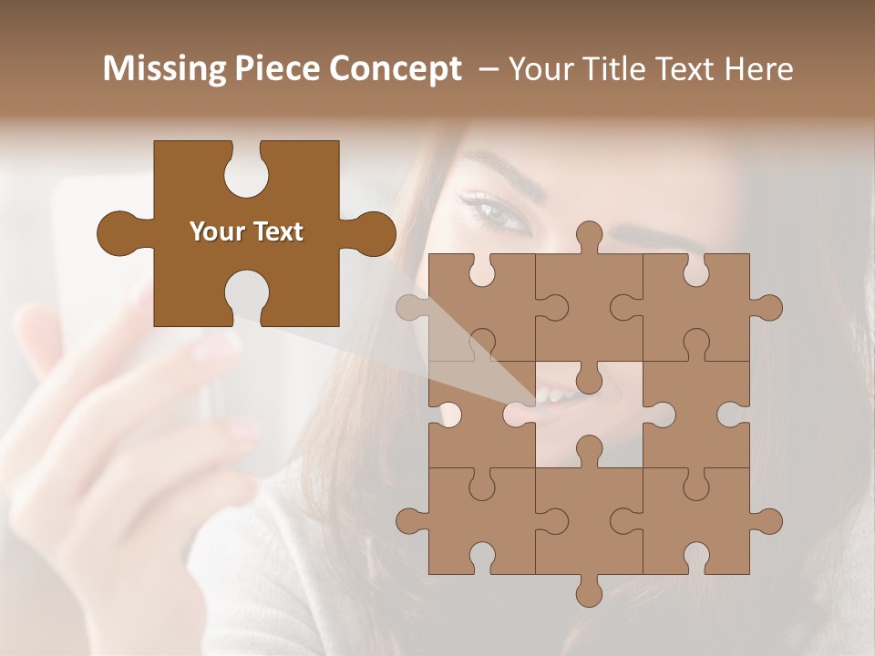 Teenager Using Woman PowerPoint Template