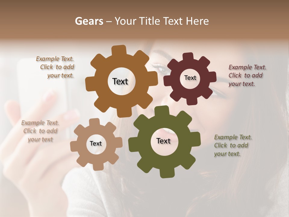 Teenager Using Woman PowerPoint Template