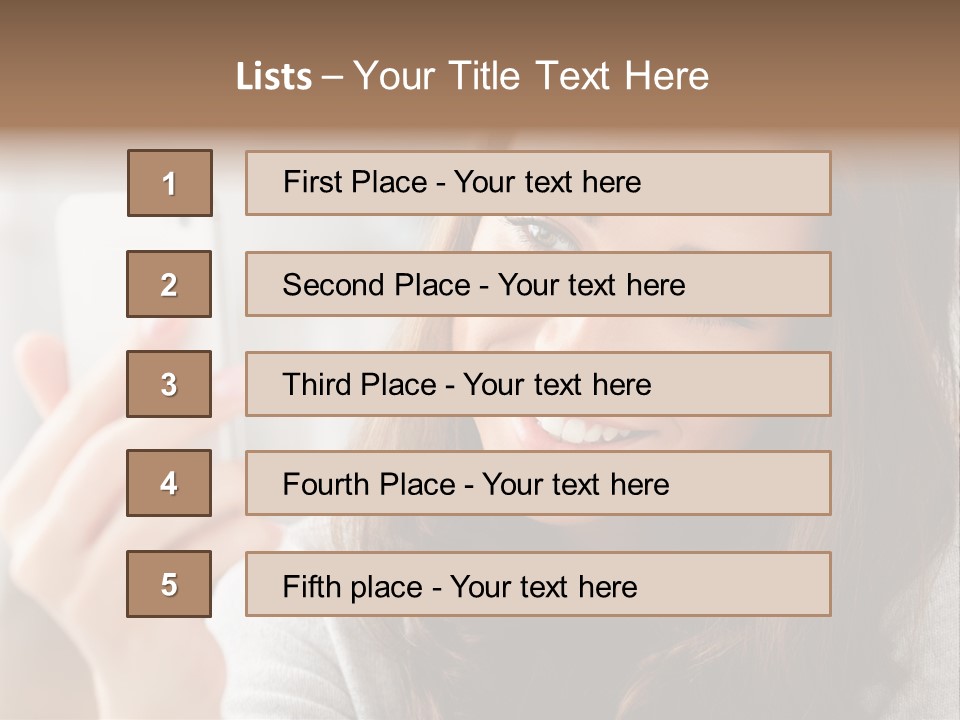 Teenager Using Woman PowerPoint Template