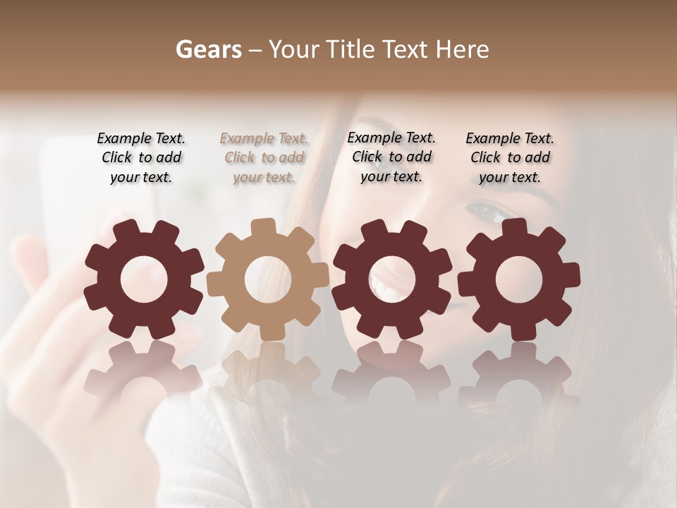 Teenager Using Woman PowerPoint Template