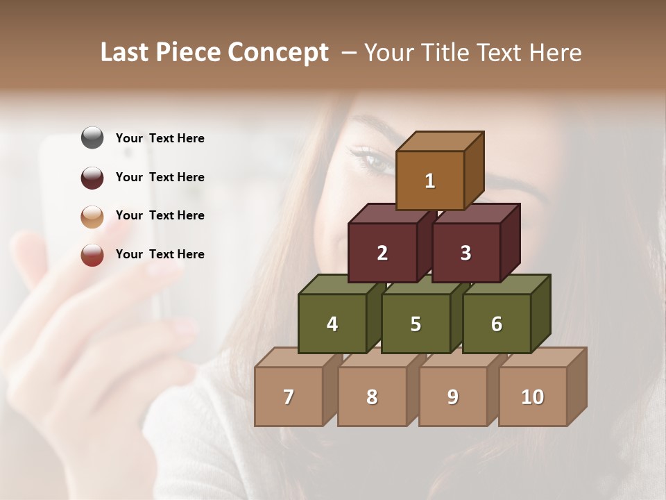 Teenager Using Woman PowerPoint Template