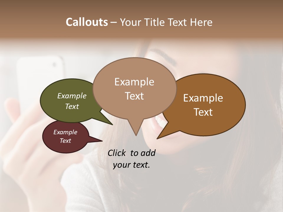 Teenager Using Woman PowerPoint Template
