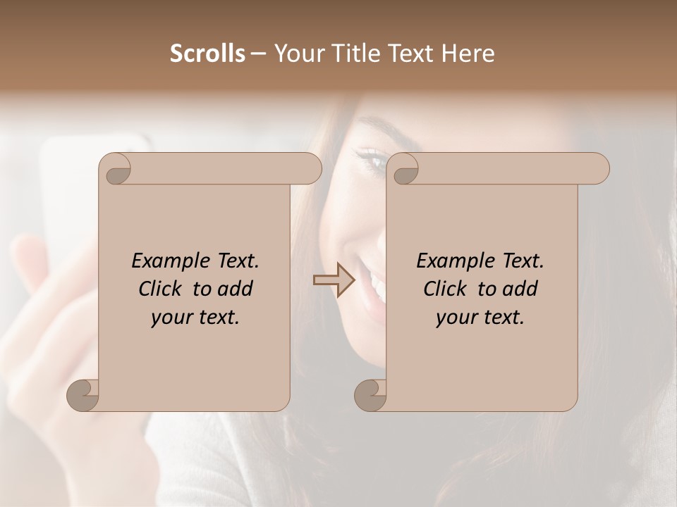 Teenager Using Woman PowerPoint Template