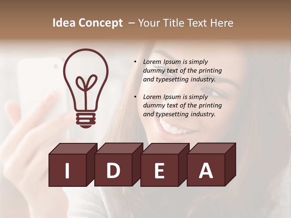 Teenager Using Woman PowerPoint Template