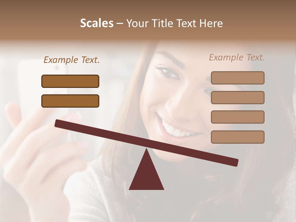 Teenager Using Woman PowerPoint Template