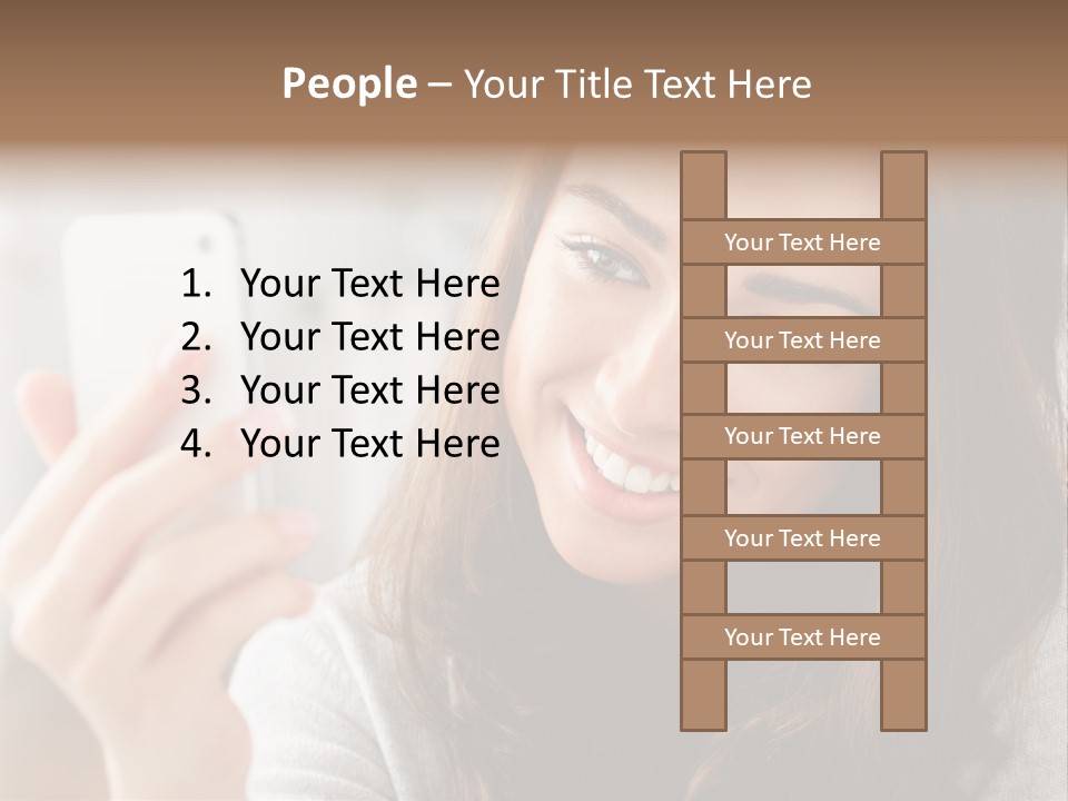 Teenager Using Woman PowerPoint Template