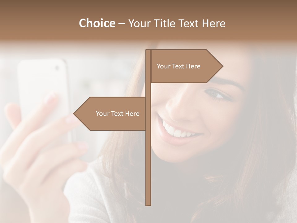 Teenager Using Woman PowerPoint Template