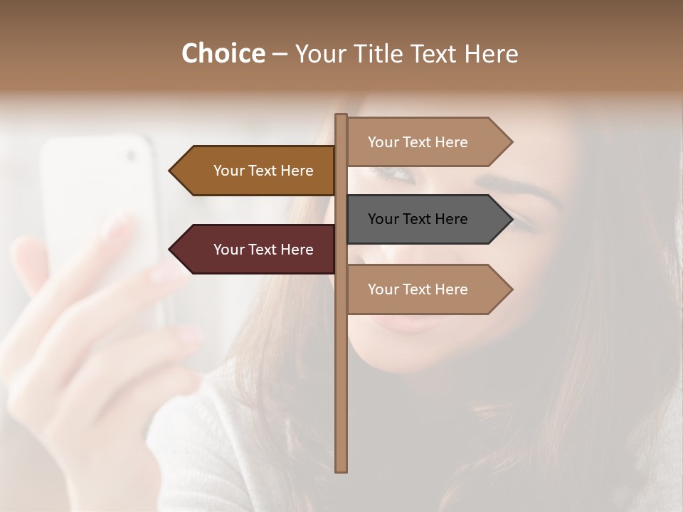 Teenager Using Woman PowerPoint Template