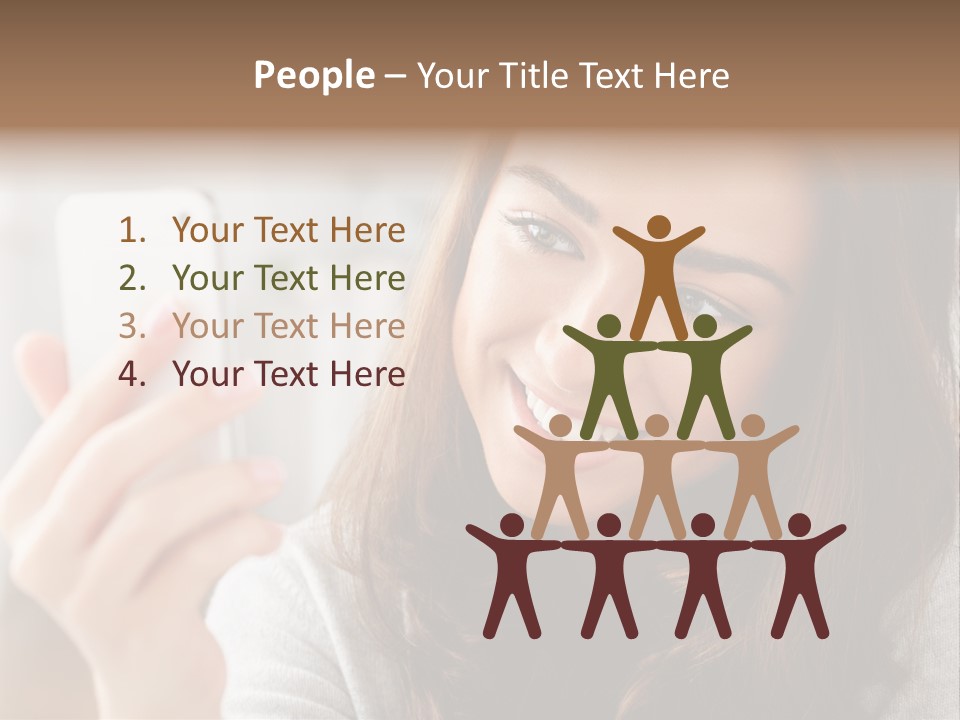 Teenager Using Woman PowerPoint Template